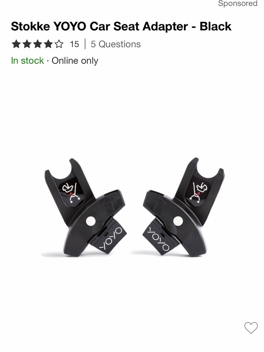 Stokke Babyzen Yoyo Stroller Car seat adapter
